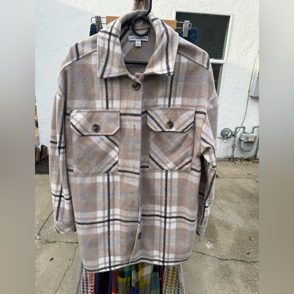 Plaid Button-Up Jacket